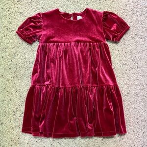 GAP red velvet toddler dress short sleeve